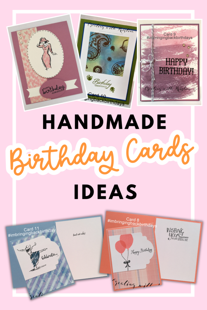 Six handmade birthday card ideas featuring stamped florals, paisley designs, balloons, and Happy Birthday sentiments, part of a 31-day card making challenge.
