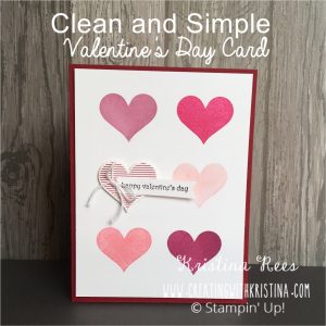 Heart Happiness Clean and Simple Valentine's Day Card www.creatingwithkristina.com