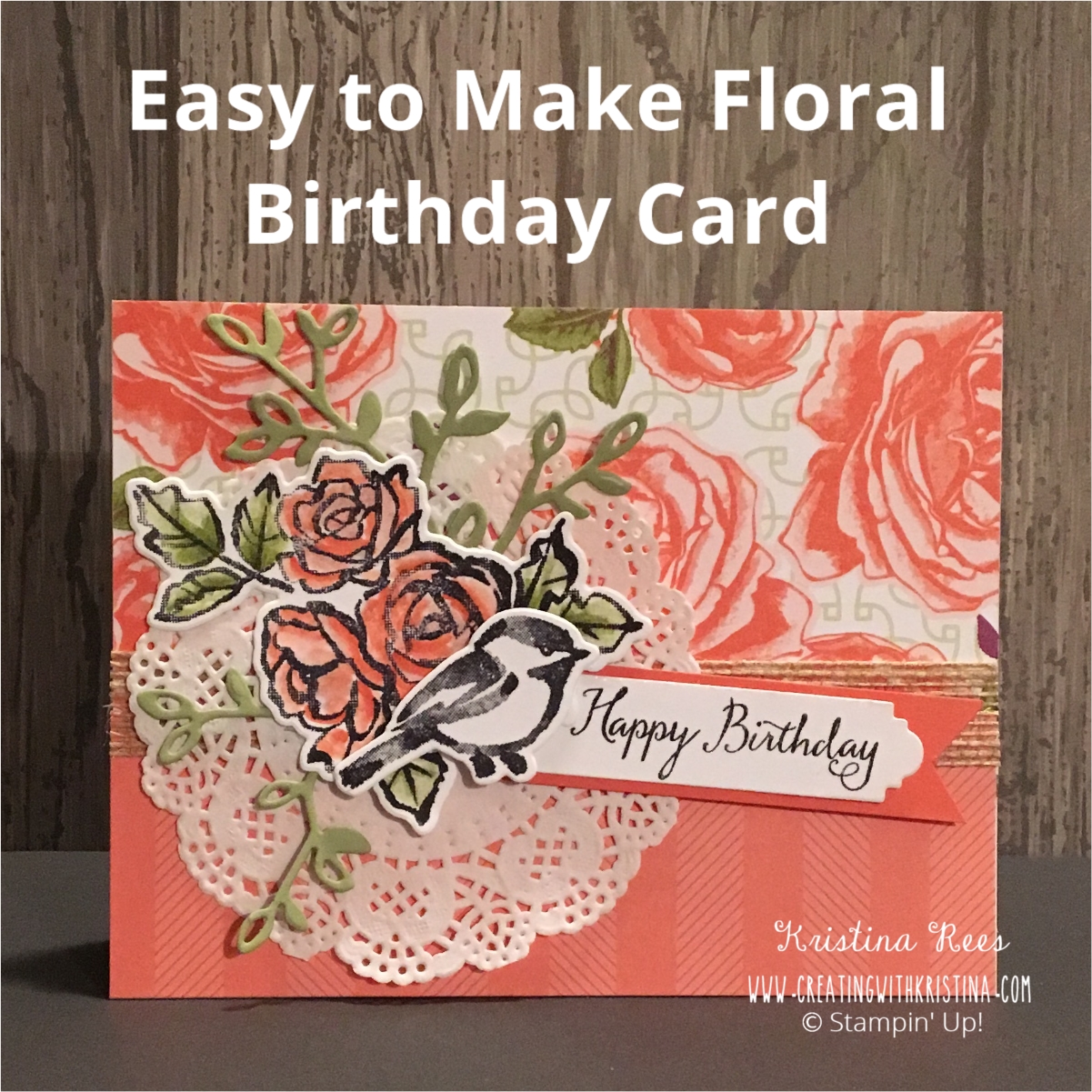 Petal Pallete Stamp Set Rose Floral Birthday Card