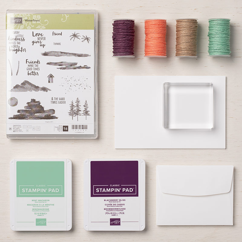 Supplies to make tranquil Waterfront cards