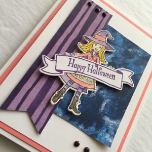 Color Challenge #CWK9718 Cute Witch Halloween Card