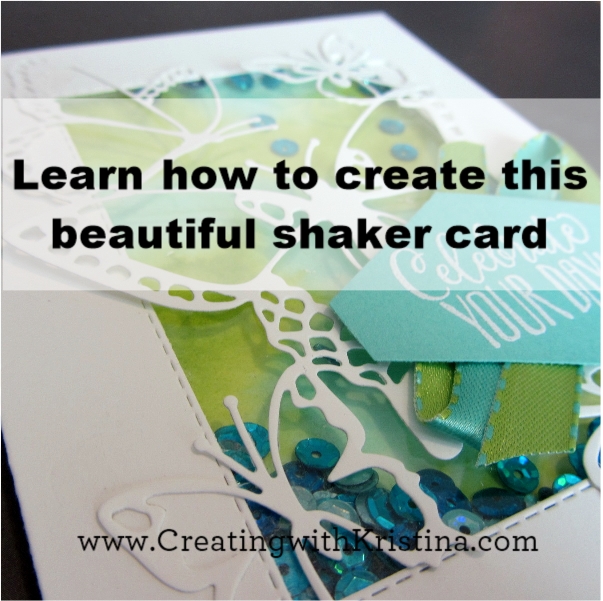 Learn how to create this shaker card with watercolor background title