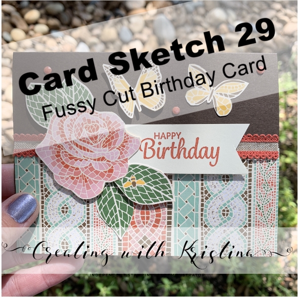 Mosaic Rose Birthday Card