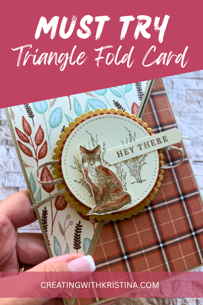 Must try triangle fold card tutorial pin for Pinterest