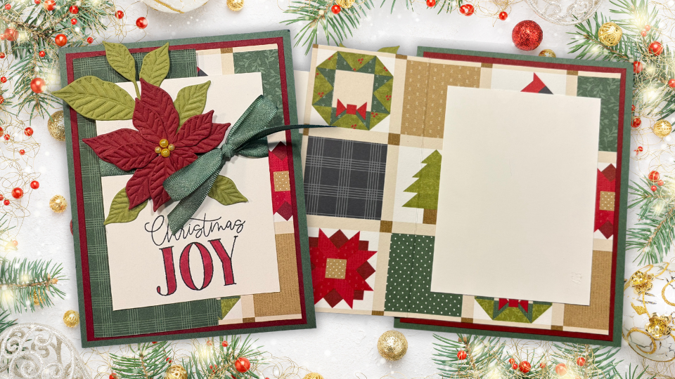 Inside view of the 6x6 paper Christmas card displaying the unique fun fold design and space for a handwritten holiday message.