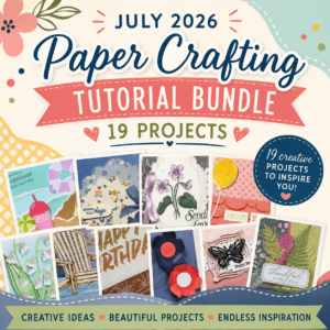 July 2026 paper crafting tutorial bundle featuring 19 creative card making projects