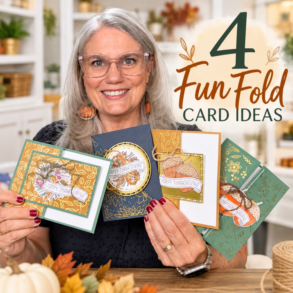Four fun fold card ideas featuring handmade Z-Fold, Gate Fold, Cut and Flip, and Triangle Fold cards