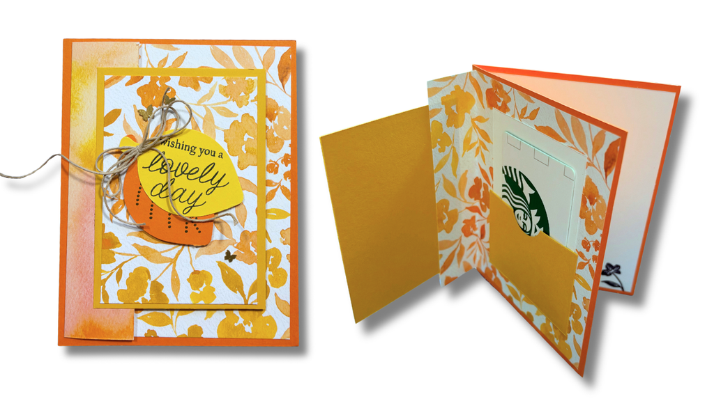 Double fun fold card with a gift card pocket and colorful patterned paper